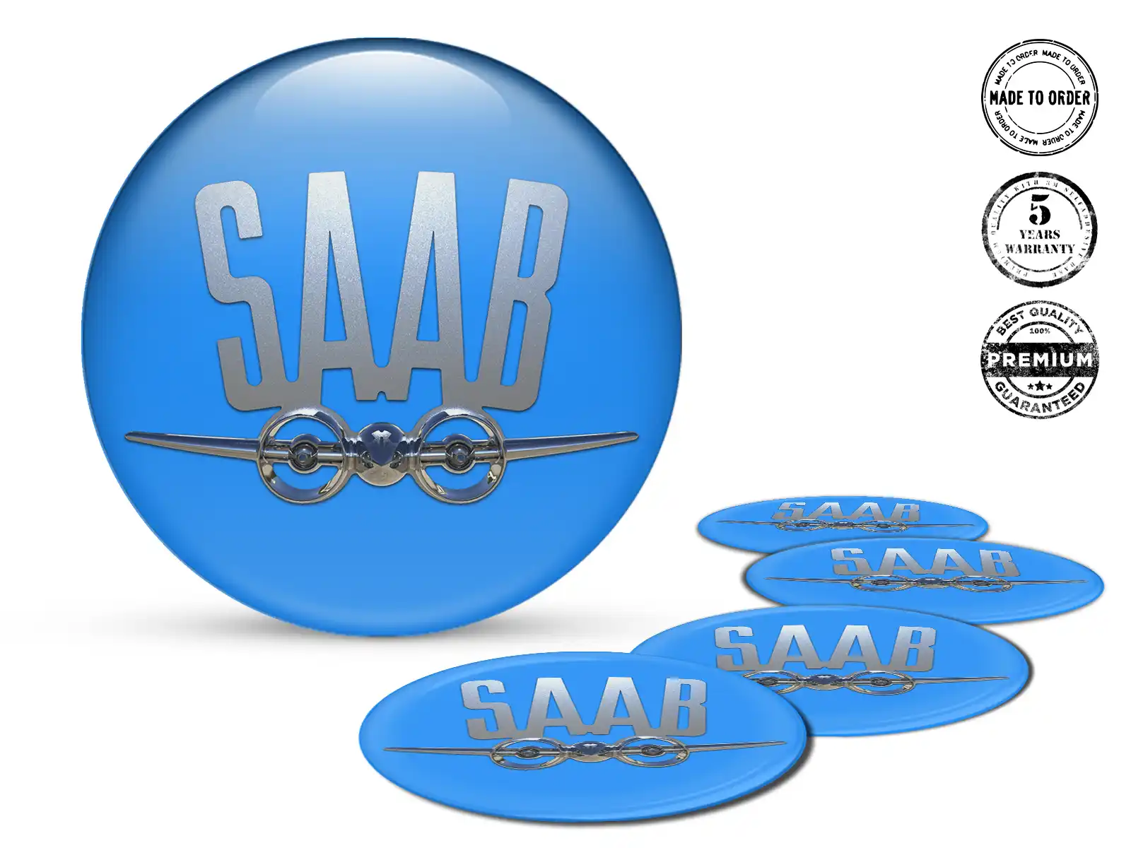 Saab Silikon-Sticker Logo Luxus-Felgenplaketten